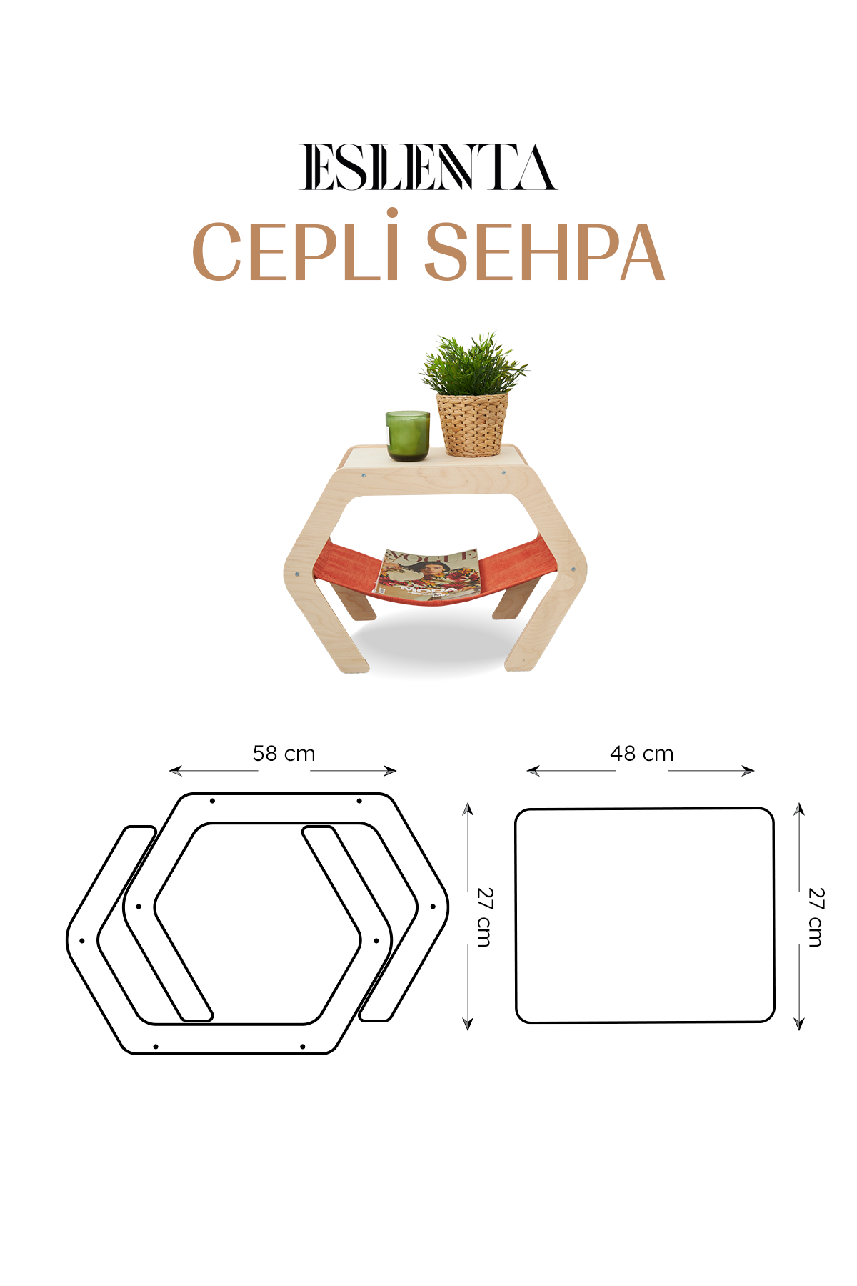 Demonte Ahşap Orta Sehpa & Komodin